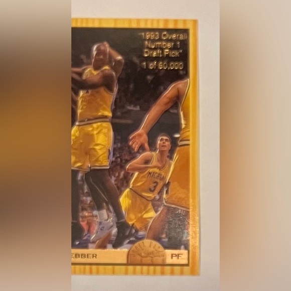 Trading card basketball 1993 Classic # 1 Draft Pick 1 of 60,000 Chris Weber PF - Picture 5 of 8